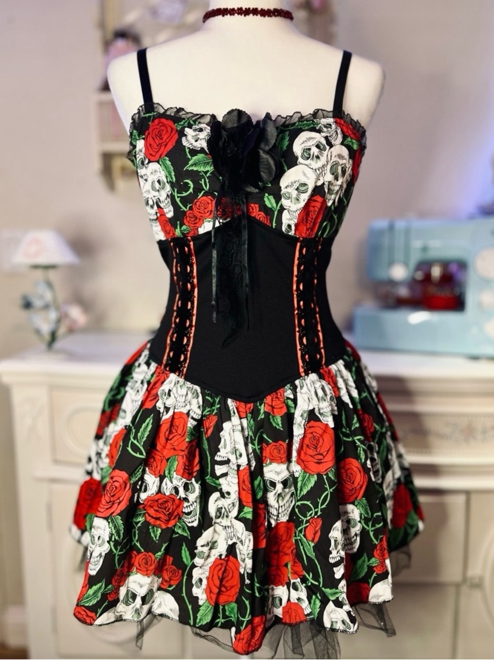 Halloween costume Lip Service Skull Corset Mini Dress